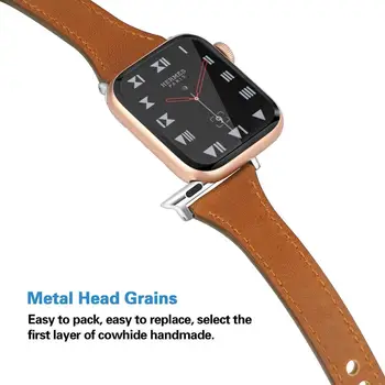 Usnje zanke traku Za Apple watch trak 40 mm 44 mm Slim Pravega Usnja pas, zapestnica iWatch band 38 mm 42mm serie 3 4 5 jv 6 band