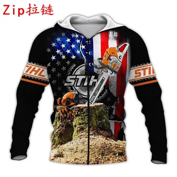 Nov Modni Moški pulover s kapuco Lepa Chainsaw 3D Full Tiskanje Unisex Majica Hip Hop Priložnostne Zip Kapuco MZ0622
