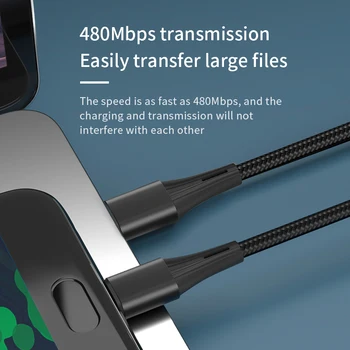 PHOMAX usb Tip-c Podporo QC3.0 super hitro polnjenje 100W najlon pleteni podatkovni kabel je primeren za Huawei Xiaomi Samsung kabli