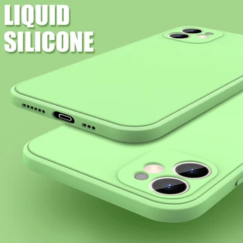 Luksuzni Telefon torbica Za iPhone 12 11 pro Xs max Tekoče Silikona Shockproof Izvirno Mehko primeru iPhone 6 7 8 Plus Xr X SE 2020