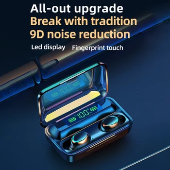 TWS Bluetooth-združljive Slušalke 2200mAh Polnjenje Box Brezžične Slušalke 9D Stereo Šport Nepremočljiva Čepkov Slušalke Z Mikrofonom