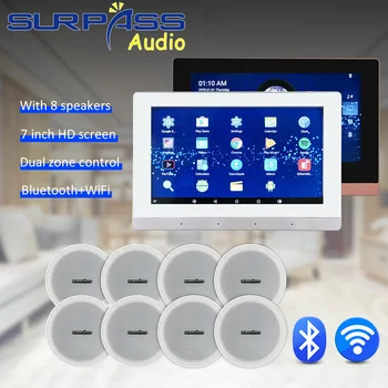 Pametni Dom Brezžična WiFi Steno Ojačevalnik, Zaslon na Dotik, Android PA Stropni Zvočnik Stereo Glasba v Ozadju Zvok Kina