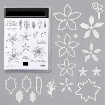 Poinsettia Cvetnih listov Rezanje Kovin Matrice in Znamk Matrice za Scrapbooking/foto album Dekorativni Okrasni Papir, Kartice