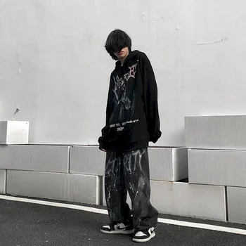 Diablo hip-hop natisnjeni hooded majica za moške Evropske Ameriški ulici rock bombardiranje ulica hoodies punk Harajuk ulične vrh