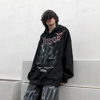 Diablo hip-hop natisnjeni hooded majica za moške Evropske Ameriški ulici rock bombardiranje ulica hoodies punk Harajuk ulične vrh