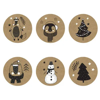 500pcs/roll Vesel Božič Dan Živali Nalepke 6 Vrst Snežinka Božič Oznaka Darilo Polje Dekoracijo Družino Nalepka