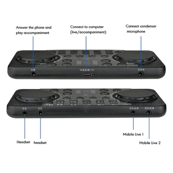 V300 PRO Zvočne Kartice 10 Zvočne Učinke Bluetooth Zmanjšanje Hrupa Avdio mešalniki Slušalke mikrofon Glasovni Nadzor Telefona in PC