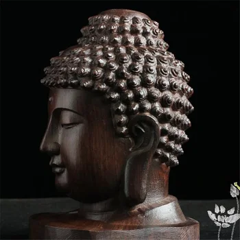 Ustvarjalne Nov Kip Bude, Lesa, Lesenih Sakyamuni Tathagata Figur Mahagoni Indija Buda Glavo Kip Obrti Dekorativni Okras