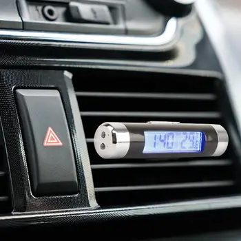 1PC Avto LCD Digitalni Avtomobilski Termometer Avto Alarm Z Modro Osvetlitvijo Auto Nadomestni Deli