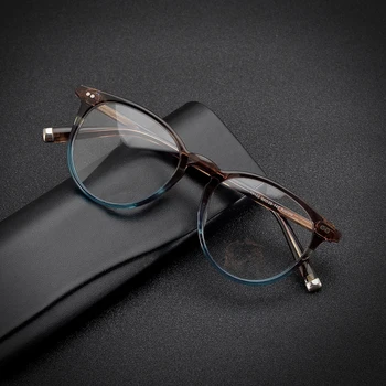 2021 Novi Retro Krog Acetat Optična Očala Okvirji Moški Ženske Letnik Krog Recept Očala Ročno Kratkovidnost Očala