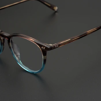 2021 Novi Retro Krog Acetat Optična Očala Okvirji Moški Ženske Letnik Krog Recept Očala Ročno Kratkovidnost Očala