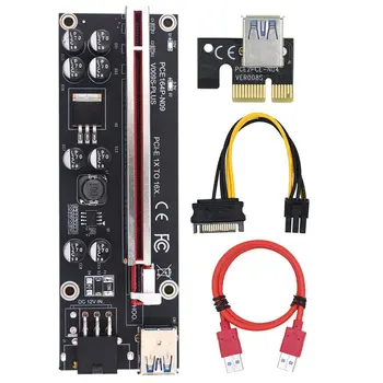 10PCS VER009S Plus PCI-E Riser Kartice 6Pin Moč PCI Express 1X do 16X Okrepitev Kartico 60 cm USB 3.0 Kabel za GRAFIČNO procesno enoto Rudarstvo