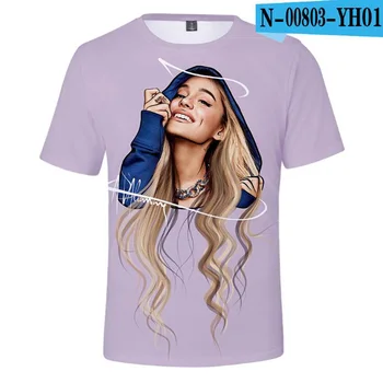 Hip Hop Modo Ariana Grande 3D Tiskanih Majica s kratkimi rokavi Ženske, Moške O-Vratu Kratek Rokav Smešno T-Shirt Moški Ženski Tee Majice