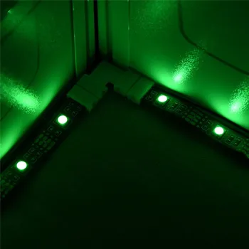 4-Pin RGB LED Trak Svetlobe Priključki in L Oblike 10 mm Solderless Terminal Adapter Extension za 3528/5050 RGB LED trakovi