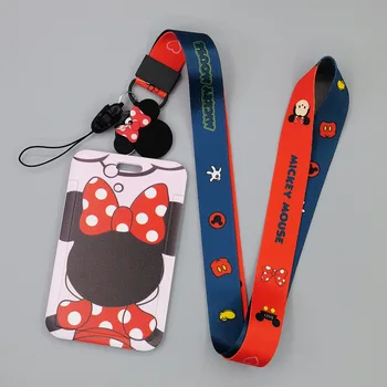 LT828 Mickey Mouse Paščka za Ključ Vratu Traku vrvica za opaljivanje tega Kartico ID Značko Imetnik Ključnih Verige Ključa Imetnika Visi Vrv Keyrings Dodatki