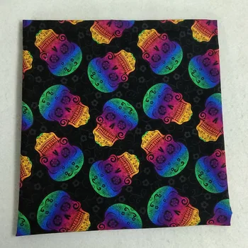 Bombaž Najnovejše Lobanje Design Gradient Rainbow Barva Cvet Lobanje Halloween Tiskane Tkanine Mozaik 50x105cm Doma Dekor