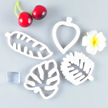 4Pcs/Set Tropskih Listi Plesni Večkratno uporabo Torto Dekoracijo DIY Peko Orodje Bela Kuhinjski Nož Plesni Plastičnih 3D Ročno Plesni