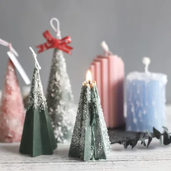 Božič DIY Ročno izdelane Sveče Plesni Cone Jasno, Plastične Sveče Izdelava Modela za Večkratno uporabo suhih Božično Drevo sveče plesni