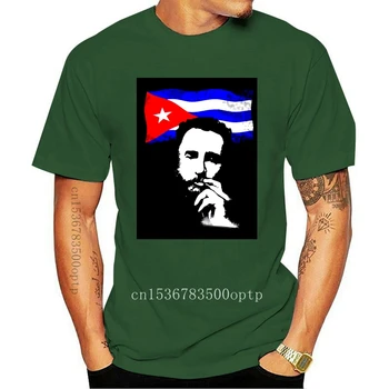 Sončno Svetlobo Fidel Castro: Kuba Zastavo Tshirt Za Moške Črke Harajuku Moške Majice S Kratkimi Rokavi Klasična Moška T Majica Tee Vrhovi