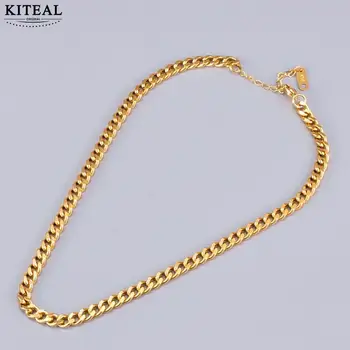KITEAL Vroče Novih Zlato barvo ogrlice verige za ženske, geometrijske in krožno multi-layer ogrlice cene v eur