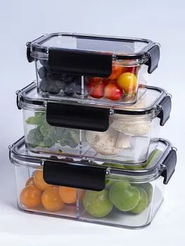 Multi-funkcijski hladilnik zaprti škatla za shranjevanje, se lahko razdeli, z prozoren pokrov, sveže sadje in zelenjava