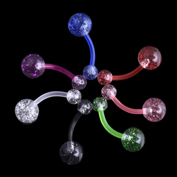7 Barve Dvojni Krog Kristalno Bleščica Plastičnih Geometrijske Oblike Trebuh Gumb Obroč Piercing Nakit Telo, Nočni Klub Ples Brincos