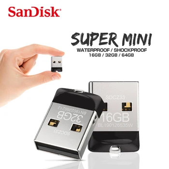 Original Sandisk Pendrive 32gb 64gb Mini 16gb USB ključek 16 32 64 GB Pen Drive 2.0 USB Disk na Tipko Pomnilnik Telefona