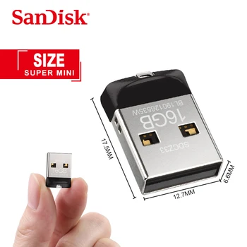 Original Sandisk Pendrive 32gb 64gb Mini 16gb USB ključek 16 32 64 GB Pen Drive 2.0 USB Disk na Tipko Pomnilnik Telefona