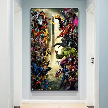 Marvel Umetnosti Avengers Spiderman Platno Slikarstvo Superheroj Plakatov in Fotografij Stenskih slikah, ki Živijo Otroci Doma Soba Dekoracijo