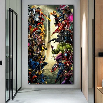Marvel Umetnosti Avengers Spiderman Platno Slikarstvo Superheroj Plakatov in Fotografij Stenskih slikah, ki Živijo Otroci Doma Soba Dekoracijo