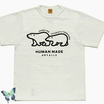 Človekove Narejen Polarni Medved T-shirt Top Različico T-shirt Humanmade Majica s kratkimi rokavi, ki Plujejo pod Raca Mehka Obleka