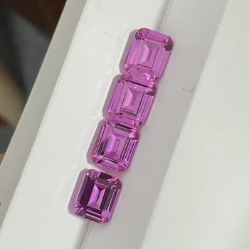 Meisidian 9x11mm Smaragdno Obliko 5A Kakovost Strani Cut 5 Karat Svoboden Gemstone Lab Rose Pink Sapphire