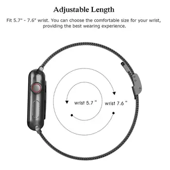 Trak Za Apple Watch band 44 mm 40 mm, iz Nerjavnega jekla kovinska zapestnica correa za Apple watch 6 5 4 3 SE za iWatch band 42mm 38 mm