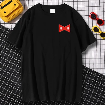 Bela Besedo Na Rdečem Ozadju R Print Moški T-Shirt Priložnostne Anime Kratka Sleeved Velika Velikost Ulične Opremljena Oversize Majice S Kratkimi Rokavi Moški