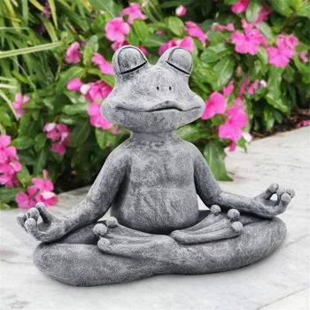 Meditacije Zen Budizem Žaba Kip Vrt Joga Figur Poli Žaba Kip Živalskega Kiparstvo Smolo Urad Dvorišče Dekoracijo Ornamen