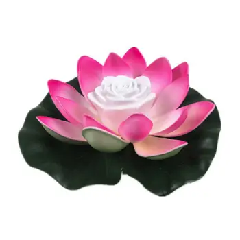 18 cm/7.08 cm, Umetni Lotus-oblikovan Pisane Spremenila Plavajoče Cvet Svetilke Vode Bazen, ki Želijo Lučka Vključno z baterijami