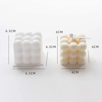 DIY Vosek Plesni Mousse Torta Ledena Jedra, 3D Mini Rubiking Kocka Aromaterapija Sveča Silikonsko Plesni Aromaterapija Sveče, Mila Oblika