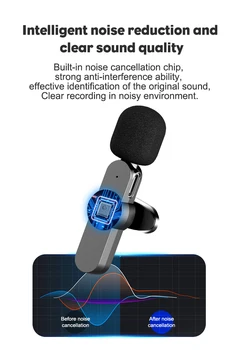 Debra Prenosni Brezžični Lavalier Mikrofon 2,4 GHz Audio Snemanje Mini Mikrofon, Dve (iPhone / Android) Sistemi, ki So Izbirna.
