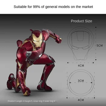 Iron Man Avto Notranjost Motorja Vžiga Start Stop Tipka Vklop Gumb za Kritje Trim Nalepke, 3D Avto Notranja Oprema