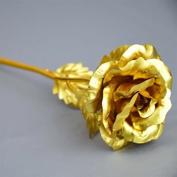 Zlata Rose 24K Folijo Prekrita Dvignila Umetno Cvet Večno Ljubezen Za Valentinovo, Dekle, Darilo za Rojstni dan, Poroko Dekor Ponaredek Cvet