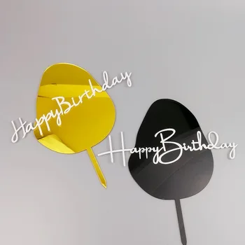 Akril Happy Birthday Srce Oblika Cupcake Pokrivalo Pisane Peko Okraski Za Ljubezen, Družino Rojstni Dan Namiznih Dekoracijo