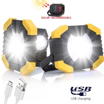 50 W Prenosni Pozornosti Sončne Svetlobe Led delovna Lučka USB Polnilna Svetilka