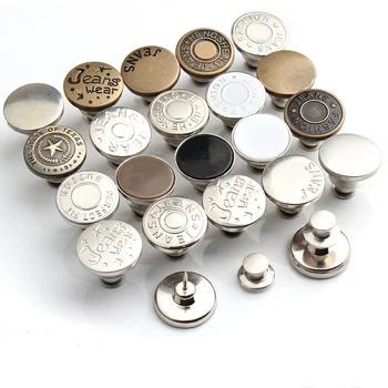 Zložljive kavbojke gumb nastavljiva, izmenljive nohtov-brezplačno kovinski gumb čarobno naprave velika sprememba, mala pogrezne 1 gumb
