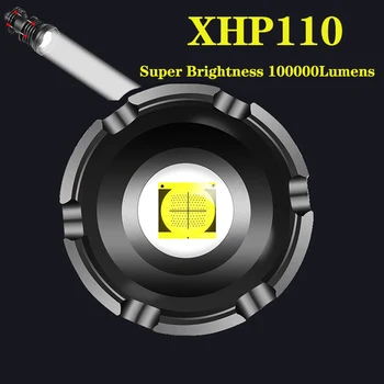 80000LM USB Polnilne Močan XHP110 Žaromet Baklo Smerniki 18650 Glavo Svetilka Luč XHP90.3 Super svetla Luč