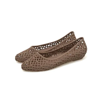 Nove ženske plastičnih žele sandale ravno non-slip divje delo čevlji votlo luknjo non-slip plaži čevlji