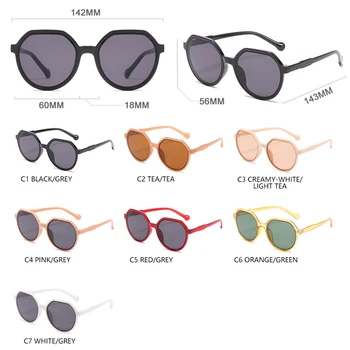 HOOBAN 2021 Nov Krog sončna Očala Ženske, Moške blagovne Znamke Oblikovalec Velika Očala za Sonce Za Dame Moda Jelly Barve, ki Potujejo Očala
