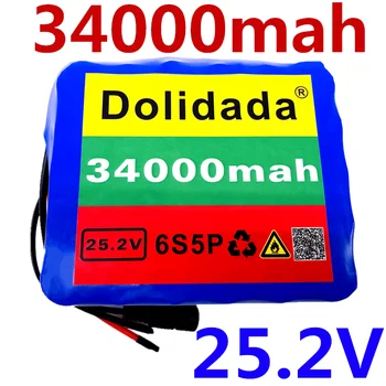 24V 34Ah 6S5P 18650 li-ionske baterije 25.2 v 34000mAh električna kolesa z motorjem /električni/litij-ionske baterije+2A polnilec