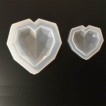 3D Diamond Milo Jedra, Ljubezen Srce design Silikonsko Plesni DIY avto Obesek mavec mavec srce plesni diamond sveča plesni