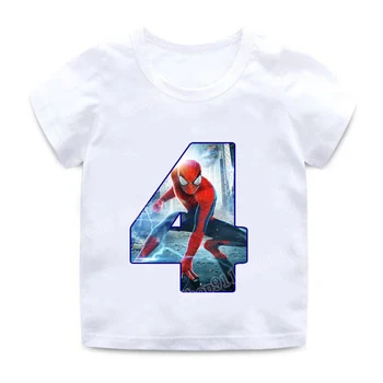 Marvel Otroci T-shirt Spiderman Številka 1-9 Otroci Oblačila Fantje Grafični T Majice, Vrhovi Tees Oblačila Malček Rojstni dan Darila Obrabe
