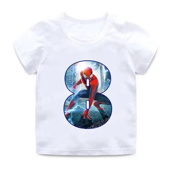 Marvel Otroci T-shirt Spiderman Številka 1-9 Otroci Oblačila Fantje Grafični T Majice, Vrhovi Tees Oblačila Malček Rojstni dan Darila Obrabe